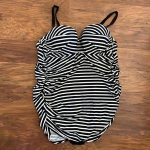 Lane Bryant Striped Swim Suit one piece Plus size